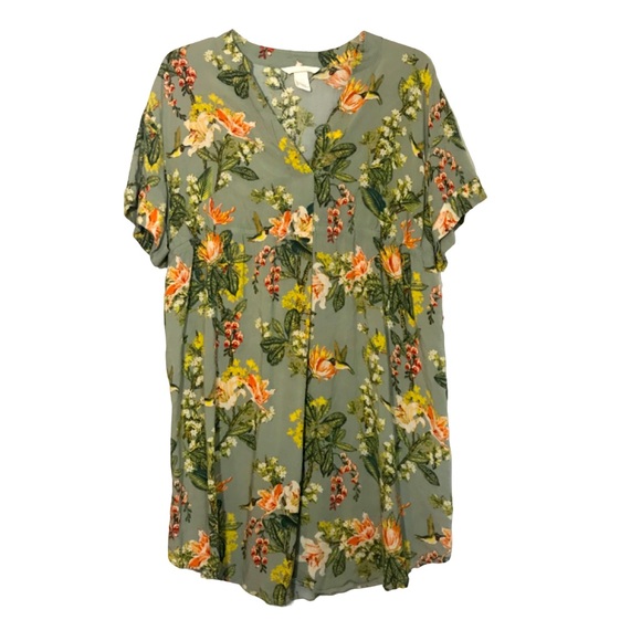 H&M Maternity tunic tropical mini dress hummingbirds - Picture 1 of 6